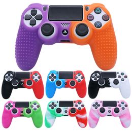 Gamepad Dual Colour Protective Rubber Silicone Case for Playstation 4 PS4 Slim Pro Game Controller Anti-slip Skin Cover DHL FEDEX UPS FREE SHIPPING