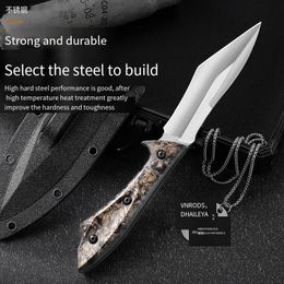 Outdoor knife camping portable cooking multi-functional knife high hardness outdoor survival self-defense tied waist open