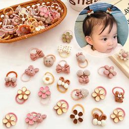 Hair Accessories 20 pieces/batch cute cartoon bear rabbit hair band girl elastic rubber band headband flower bow baby hair accessories WX