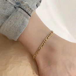 Anklets Visunion 10PCS Franco Figaro Chain For Men Women Hip Hop Rapper Stainless Steel Foot Jewellery Leg Ankle Cuban