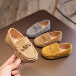 Casual Suede Boys Boat Shoes Handmade Baby Boy Moccain Loafers Fashion Child Footwear Spring Autumn Children Sneakers 1014 240516