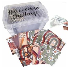 Gift Wrap Paper Money Envelopes Saving Challenge 100 Organizer For Cash Box