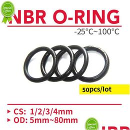 Other Home Appliances New 50Pcs Nbr O Ring Seal Gasket Thickness Cs 1 2 3 4Mm Od 580Mm Nitrile Butadiene Rubber Spacer Oil Resistance Dhiyq