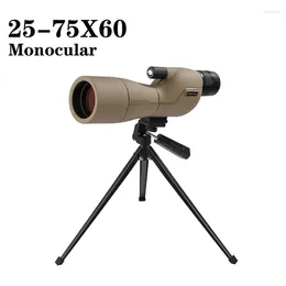 Telescope Powerful 25-75X60mm Monocular Bird Watching Spotting Scope Long Range Spyglass BAK4 Prism HD Binoculars For Hunting