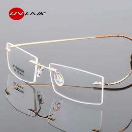 UVLAIK Super Elastic Glasses Frames Men Business Alloy Optical Eye glasses Male Custom Myopia Prescription Spectacle 240507