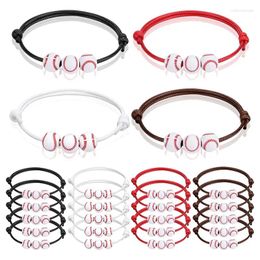 Charm Bracelets 20 Pcs Adjustable Baseball Wristbands Sports For Teens Sport Team Players