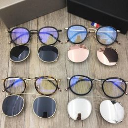 Fashion 710 Eyeglasses Frames Men Clip on Sunglasses Frames With Polarised Lens Brown e710 Optical Glasses origi box 300T