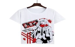 Anime DARLING in The FRANXX HIRO TShirts Zero Two Code 002 Print Tshirts Men Short Sleeve Tops Casual Summer Tees Y03234487968