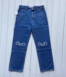 23SS Fw Women039s Girls Designer Pants Jeans With Letters Embroidery Pattern Female High End Milan Runway Casual Jersey Jogging7297683