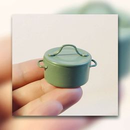 1:12 Dollhouse Mini Soup Pot Model Kitchen Utensils Accessories For Dolls House Decor Kids Pretend Play Toys