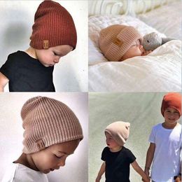 Baby Hat Newborn Knitted Cap Crochet Solid Children Beanies Boys Girls Hats Headwear Toddler Kids Caps Accessories Clothes L2405