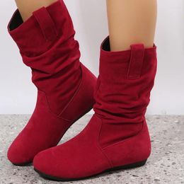 Boots Women's Fur Warm Snow 2024 Winter Wool Booties Ankle Boot Platform Shoes Turned-over Edge Casual Women Mid