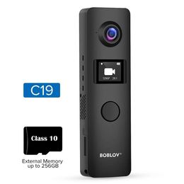 Sports Action Video Cameras C19 Mini Wifi Camera 1080P Human Camera with OLED Screen External Memory Support for 4H Video Recording Used for TeachingSpeechPolice Ta