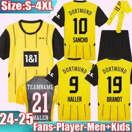 23 24 25 SANCHO Soccer Jerseys REUS DORTMUNDs 50 years at the Westfalenstadon Special 2024 2025 HALLER Football Shirt BRANDT Men Kids Kit
