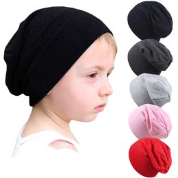 Cotton Baby Street Dance Hip Hop Cap Spring Autumn Toddler for Boys Girls Knit Beanie Solid Color Kids Hat L2405
