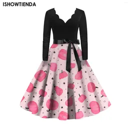Casual Dresses Halloween Gown Vintage Women Clothing Gothic Dress Ladies Elegant Bodycon Party Clothes Cosplay Print Costumes Christmas