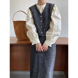 Work Dresses Early Spring High-end Sense Of Small Fragrant Wind Vest Coat Skirt Two-piece Fashion Stacking Suit