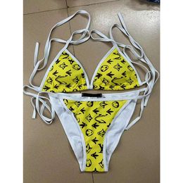 Yellow Designer Bikinis Swimsuit For Women New 2024 Luxury Fashion Sets 2 Pieces Suit Ladies Sexy Beach Style Suspender Bikini FZ2405172