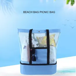 Storage Bags Picnic Bag Beach Pouch Barbecue Sack Multicoloured Toy Organiser With Handle Mesh Multifunctional Water Sports Pouches