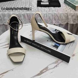 YS yslheels Y-Shaped Heel Fashion Sole 2023 Designer Women's Sandals Leather Pointed Toe High Heel Dress Shoes Mid Heel Shoes yyO R0LN