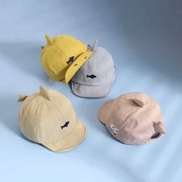 Caps Hats Cute Shark Baby Hat Spring Summer New Soft Cotton Newborn Baseball Cap for Boy Girl Outdoor Toddler Infant Boys Girls Sun Hats Y240517