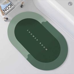 Carpets Nordic simple diatom mud soft mat bathroom water absorption quick dry foot oval door H240517