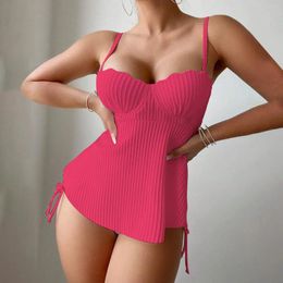 Women's Swimwear Solid Colour Sexy Bikini Split Body With Steel Wax Strips For Women Sensitive Skin Star Halter