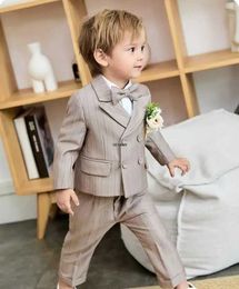Suits Boys Luxurious Photography Suit Children Formal Wedding Dress Kids Stage Performance Blazer Suit Baby Birthday Ceremony Costume Y240516