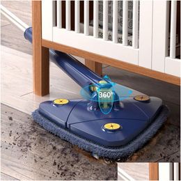 Mops Extendable Triangle Mop 360 Rotatable Adjustable 130 Cm Cleaning For Tub Tile Floor Wall Deep Drop Delivery Dhtei