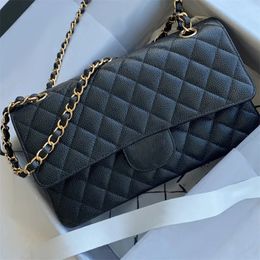 Fashion caviar leather classic flap Clutch bag Womens Luxury crossbody Designer handbag Shoulder bag Mens top quality Black travel tote envelope bags Wallets