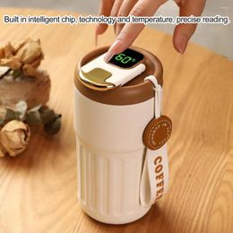 Water Bottles 450ml Coffee Cup Leak-proof Intelligent Temperature Display Stainless Steel Summer Car Travelling Portable Thermal Mug With Lid