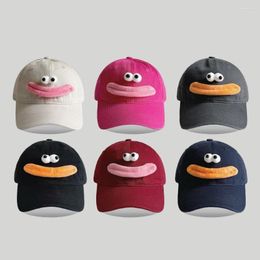 Ball Caps Sausage Mouth Baseball Cap Funny Cotton Adjustable Big Eyes Hat Cute Cartoon Breathable Sports Hats Outdoor