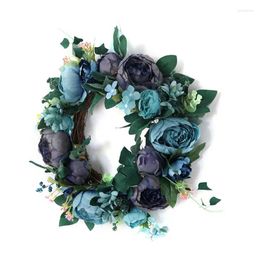 Decorative Flowers Artificial Wreath Wall Art Silk Garland Cute Flower Hanging Multipurpose Decoration For Home Wedding Party