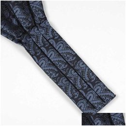 Neck Ties Men Vintage Cravat Formal Ascot Crinkle Self British Style Gentleman Polyester Paisley Tie Luxury Drop Delivery Fashion Acce Dhh5D