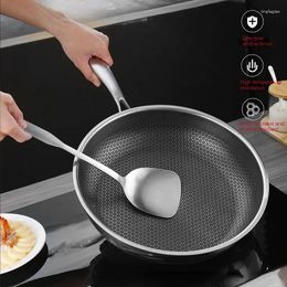 Pans Frying Pan Stainless Steel Honeycomb Non-stick Non-coated Full Screen Omelet Steak Pancake Cookware
