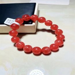 Link Bracelets Natural Red Rhodonite Jelly Body Healing Energy Magnetic Bonding Crystal Women Girls Jewelry Gemstone Gift 11.6MM