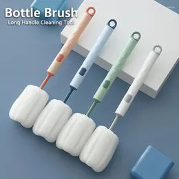 Water Bottles Bottle Brush Detachable Cleaner Sponge Ergonomic Design 23g Innovative Effective Glass Cup Simple White