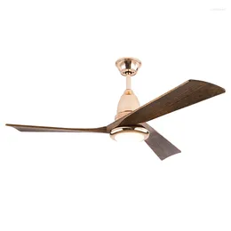 52-Inch European Wooden Ceiling Fan With Light And Remote Control Silent Reversible DC Motor Room Decorative