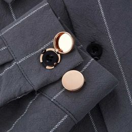 Cuff Links Brass circular cuffs button cover 1 pair of simulated cuffs link mens wedding formal shirt cufflinks