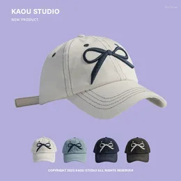 Ball Caps Ins Bow Embroidered Hip-hop Hats For Women Korean Versatile Spring And Summer Outdoor Sunscreen Denim Baseball