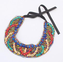 fashion Jewellery necklace Bohemian ethnic handmade embroidered beaded necklace women lace choker necklace DL9036188057555
