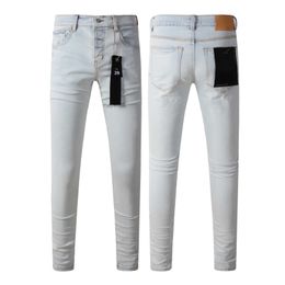 Designer Jeans Männer zerrissen schwarze lila Marke Skinny Luxus Jean Pant Vintage White Jeans Streetwear Slim Fit Hosen Frauen trendige Frau Retro Die Jeanshosen 33pa