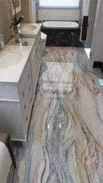 PVC SelfAdhesive Waterproof Wallpaper 3D Marble Floor Tiles Murals Bathroom Nonslip Wall Paper 3D Flooring Home Decor Stickers H3892385