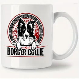Mugs Mug For Cafe Coffee BORDER COLLIE DOG Gift Friends Sisters Colleagues Family Drinker Owner Ceramic Cup