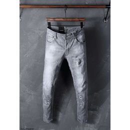 Men's Jeans Mens Luxury Designer Skinny Ripped Cool Guy Causal Hole Denim Fashion Brand Fit Men Washed Pants 7815 dsquares dsqureditys 2 dsquards WNJN