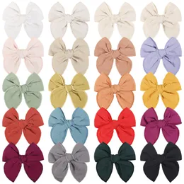 Kids Bow Hair Clips Barrettes Baby Children Soft Cloth Hairpins Princess Girls Bowknot Clippers Headwear Hair Accessories 20 Colours YL2935