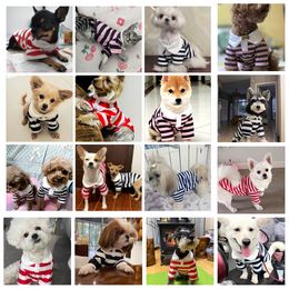 wholesale Brand Dog Apparel Classic Designer Summer Polo Shirt Puppy Clothes Bichon Frise Chihuahua Stripe Sweatshirt Cooling Vest for Small and Medium Dogs