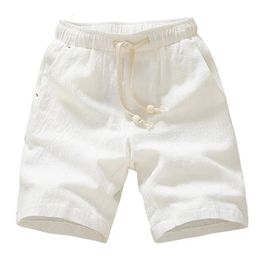 Shorts Men Summer Beach Shorts Fashion Styles Solid Mens Shorts High Quality Breathable Cotton Linen Casual Shorts M-5XL 240517
