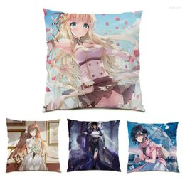 Pillow Covers Decorative Polyester Linen Sofas For Living Room Anime Velvet Decoration Home Decor Furry Artistic E0703