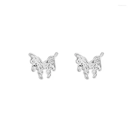 Stud Earrings Sterling Silver For Women Butterfly Insect Lava Irregular Fashion Jewelry Couple Festival Gift